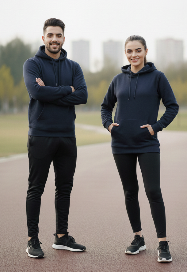 Sudadera Básica c/Gorro Felpa Nacional Unisex