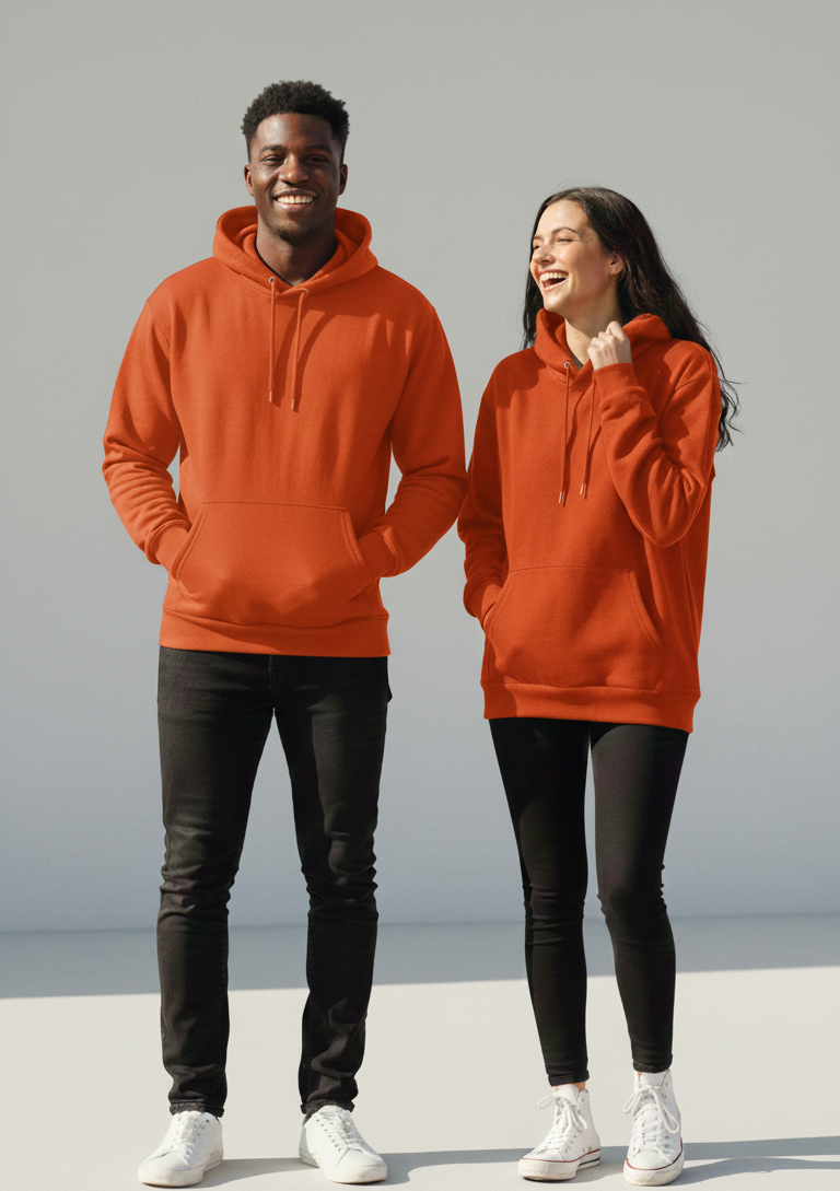 Sudadera Básica c/Gorro Felpa Nacional Unisex