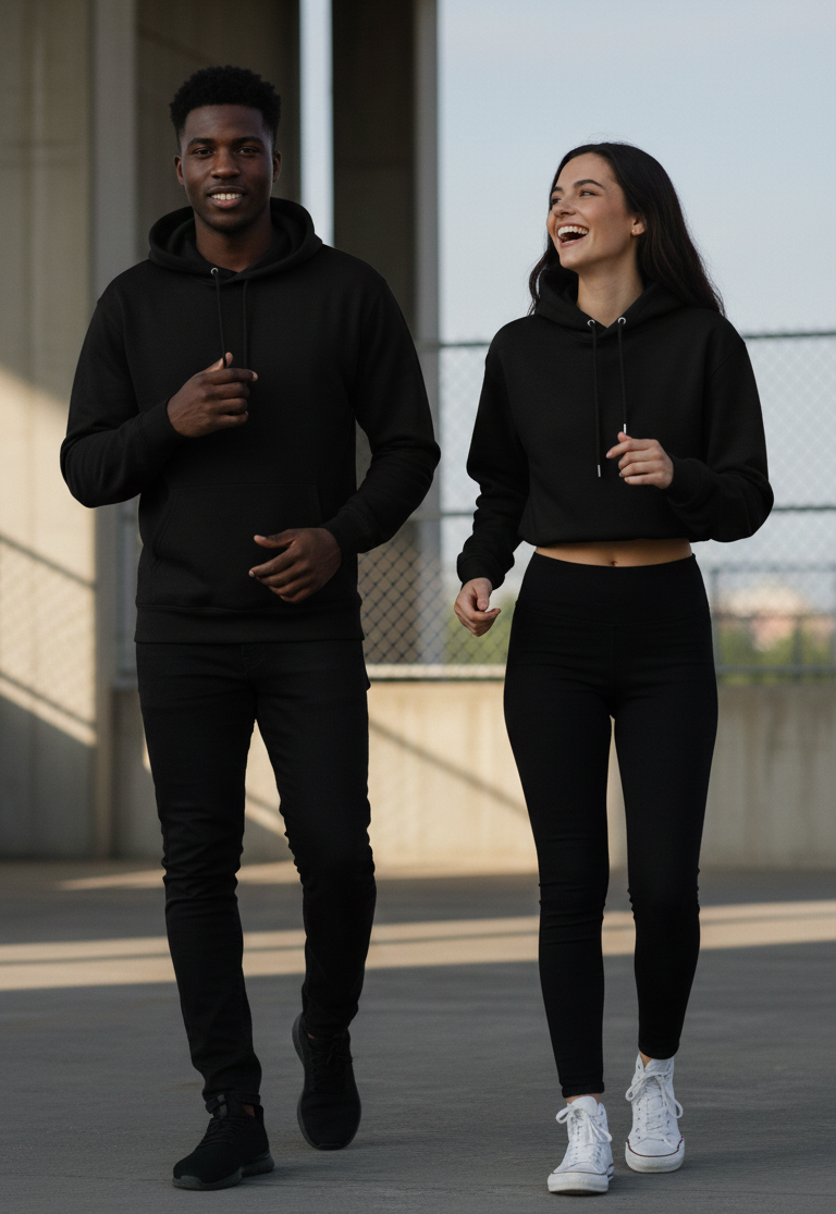 Sudadera Básica c/Gorro Felpa Nacional Unisex