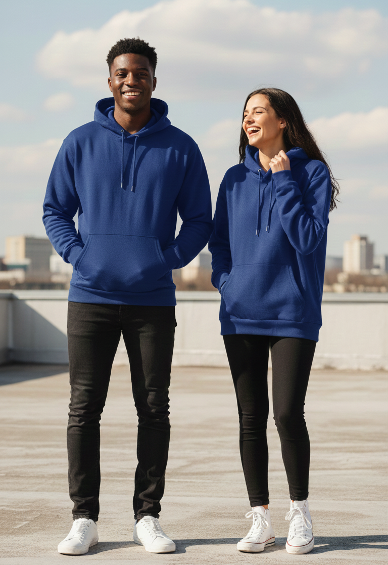 Sudadera Básica c/Gorro Felpa Nacional Unisex