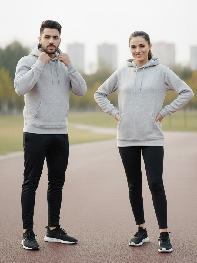 Sudadera Básica c/Gorro Felpa Nacional Unisex